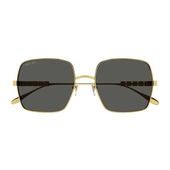 MEW GUCCI SUNGLASSES, AUTHENTIC GUCCI SQUARE GOLD GRAY WOMEN SUNGLASSES GUCCI - Picture 2 of 3
